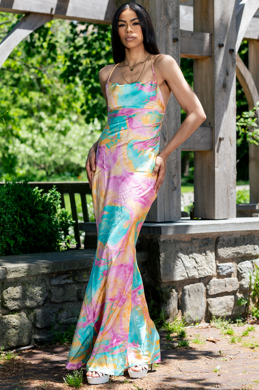 Ariel Slip Dress | Pink Multi